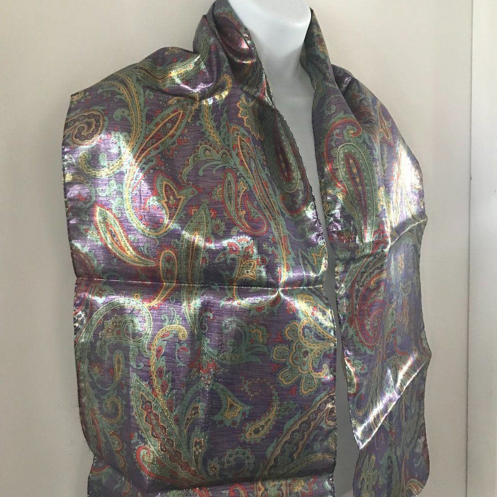 VTG Gorgeous Japan Metallic Accent Scarf NWOT